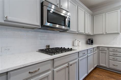 grey cabinets with stainless steel countertops|grey kitchen cabinets.